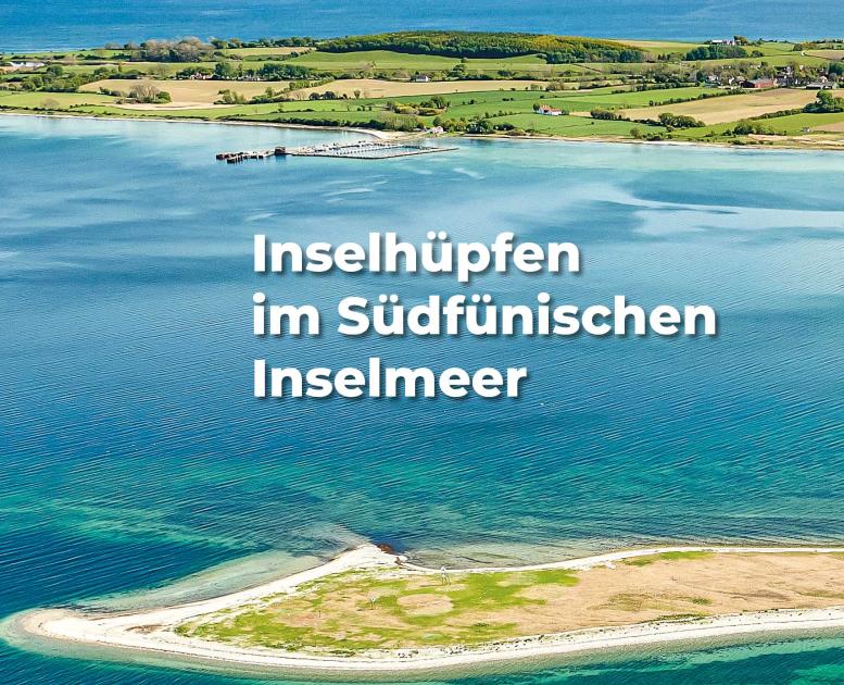 Photo von einen Insel mit dem Text Inselhüpfen im Südfünische Inselmeer